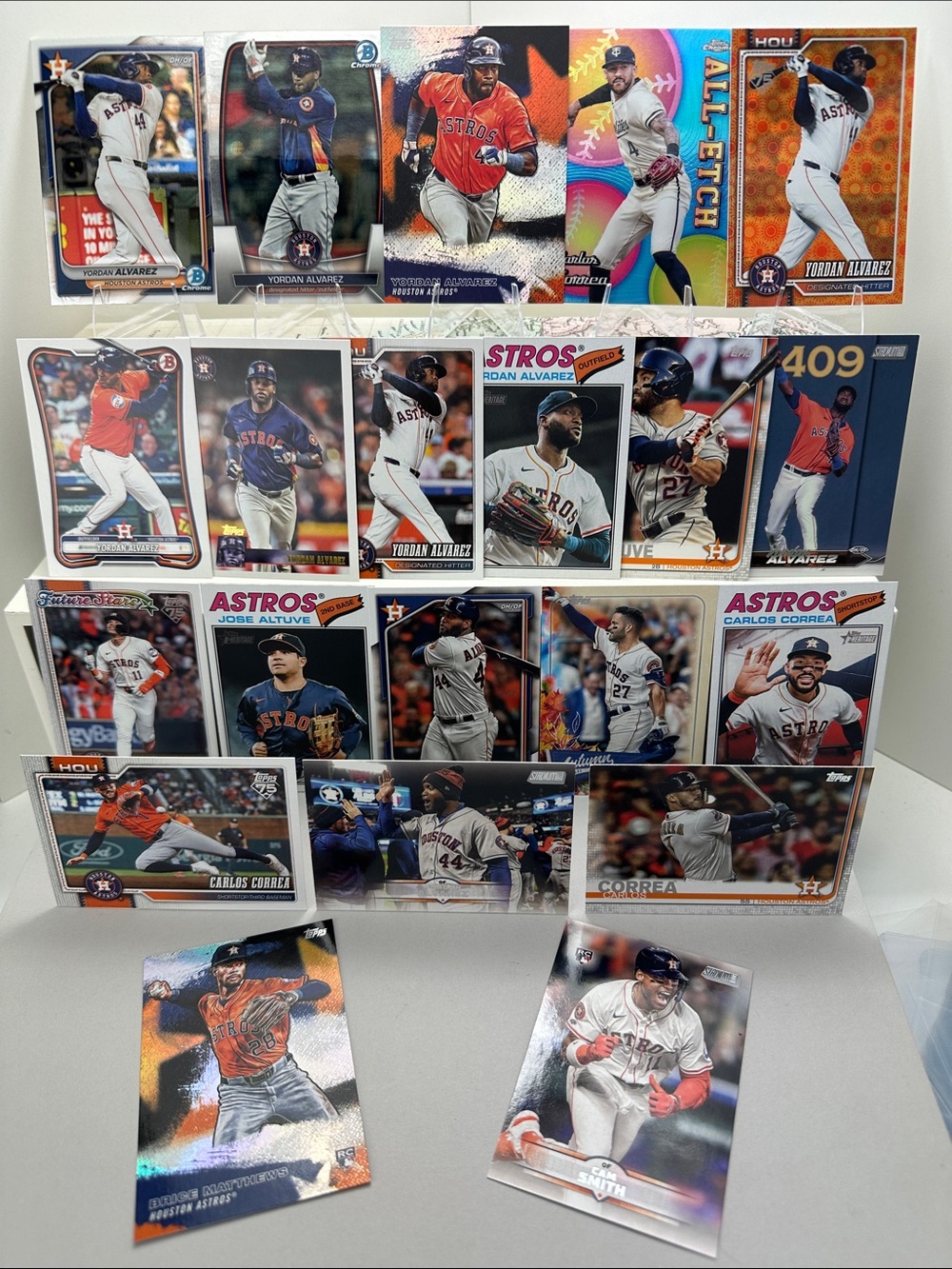 Yordan Alvarez + Cam Smith/Brice Matthews rookies Altuve/Correa Astros lot of 21